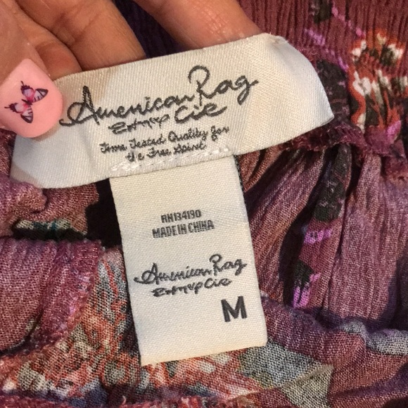 American rag M Floral split seam goucho style pant - Picture 7 of 7